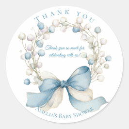 Pegatina Redonda Silly Goose Blue Floral Round Favor Sticker