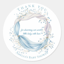 Pegatina Redonda Silly Goose Blue Floral Round Thank You Sticker