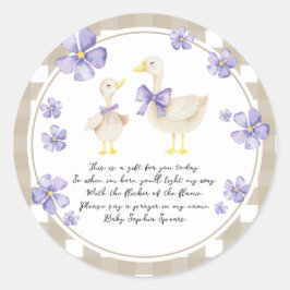 Pegatina Redonda Silly Goose Pray Candle