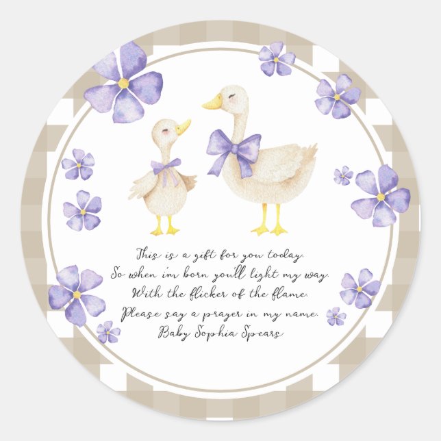 Pegatina Redonda Silly Goose Pray Candle (Anverso)