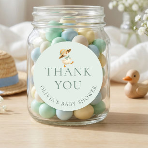 Pegatina Redonda Silly Goose Sage Agradecimiento Baby Shower