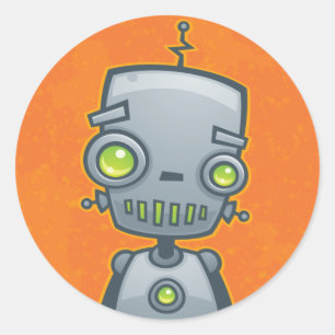 Pegatina Redonda Silly Robot