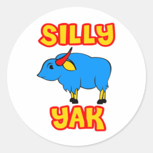 Pegatina Redonda Silly Yak