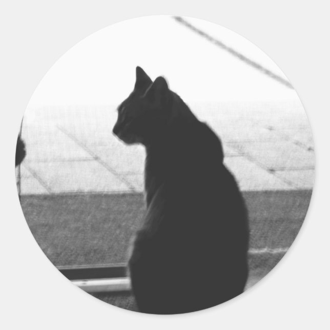 Pegatina Redonda Silueta (Anverso)