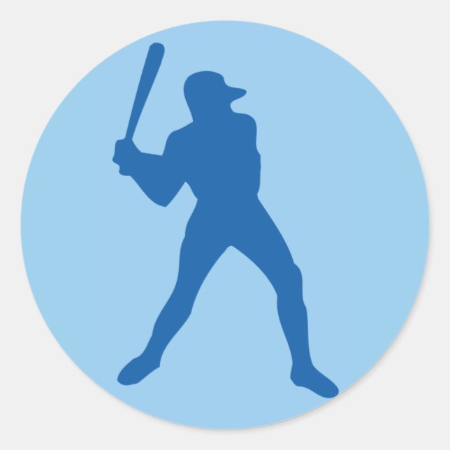 Pegatina Redonda silueta de béisbol (Anverso)
