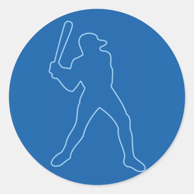 Pegatina Redonda silueta de béisbol (Anverso)