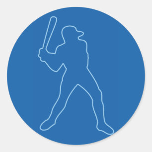 Pegatina Redonda silueta de béisbol