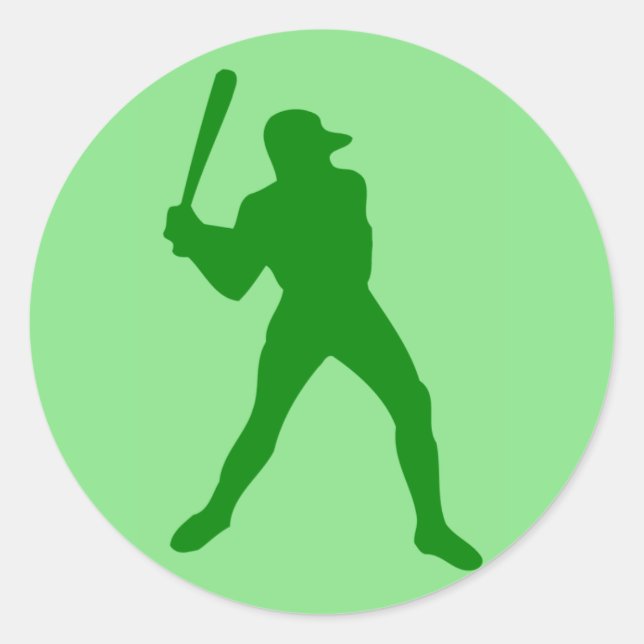 Pegatina Redonda silueta de béisbol (Anverso)