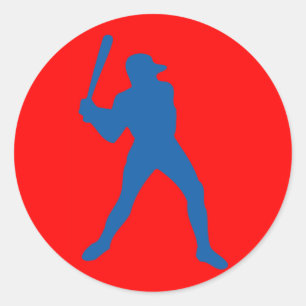 Pegatina Redonda silueta de béisbol