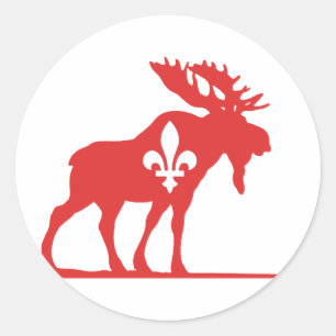 Pegatina Redonda Silueta del alce - Elegir color de fondo
