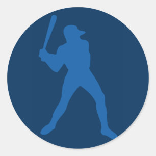 Pegatina Redonda silueta del béisbol