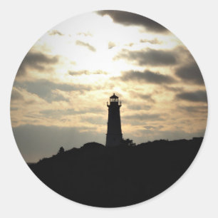 Pegatina Redonda Silueta del faro