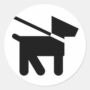 Pegatina Redonda ¡Silueta del perro!