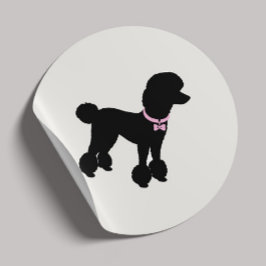 Pegatina Redonda Silueta Moderna para Perros Clásica Redonda para A