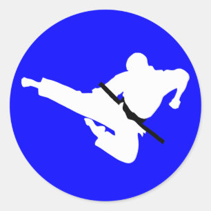 Pegatina Redonda siluetas de artes marciales