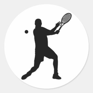 Pegatina Redonda siluetas de tenis