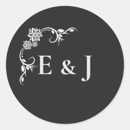 Pegatina Redonda Silver Elegance Collection Wedding Round Sticker