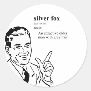 PEGATINA REDONDA SILVER FOX