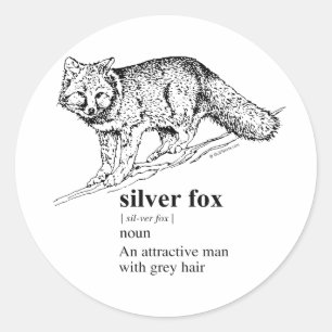 PEGATINA REDONDA SILVER FOX