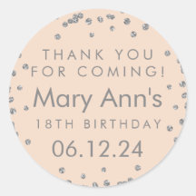 Silver Gracias Purpurina de cumpleaños Confetti Ro