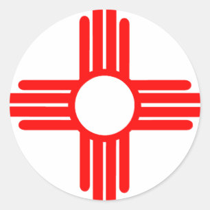 Pegatina Redonda Símbolo americano de Sun del indio