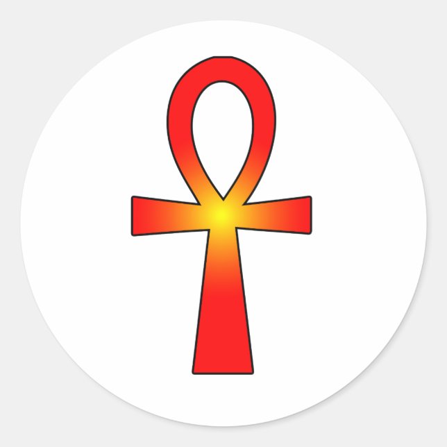 Pegatina Redonda Símbolo Ankh: (Anverso)