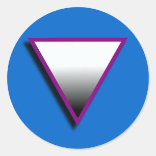 Pegatina Redonda SÍMBOLO ASEXUAL 3D del TRIÁNGULO