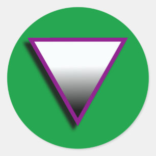 Pegatina Redonda SÍMBOLO ASEXUAL 3D del TRIÁNGULO