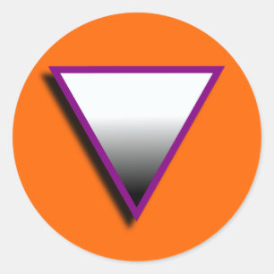 Pegatina Redonda SÍMBOLO ASEXUAL 3D del TRIÁNGULO