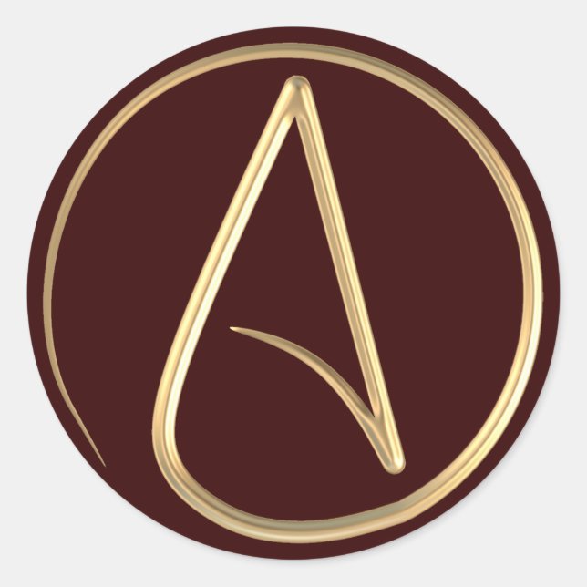 Pegatina Redonda Símbolo ateo (Anverso)