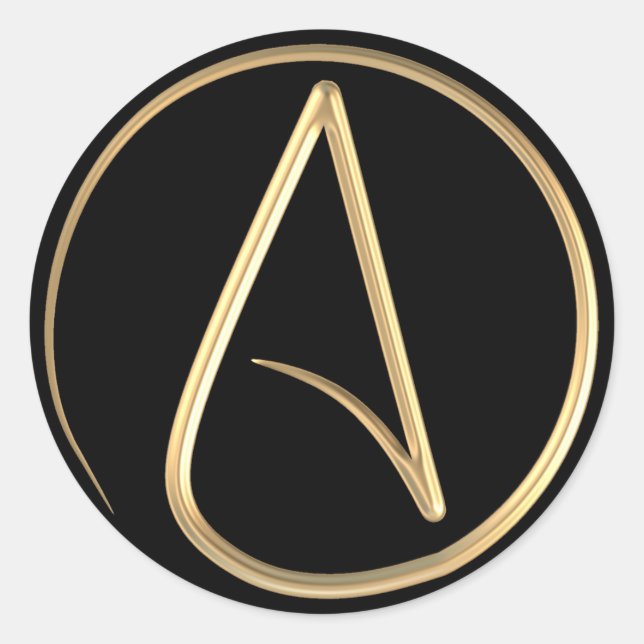 Pegatina Redonda Símbolo ateo (Anverso)