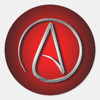 Pegatina Redonda Símbolo ateo internacional