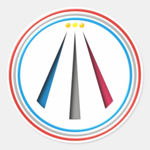 Pegatina Redonda Símbolo Awen Neo druida bardo