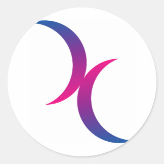 Pegatina Redonda Símbolo bisexual de la luna