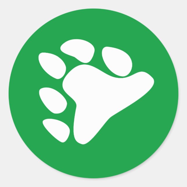 PEGATINA REDONDA SÍMBOLO BLANCO DE LA PARED DE OSO (Anverso)