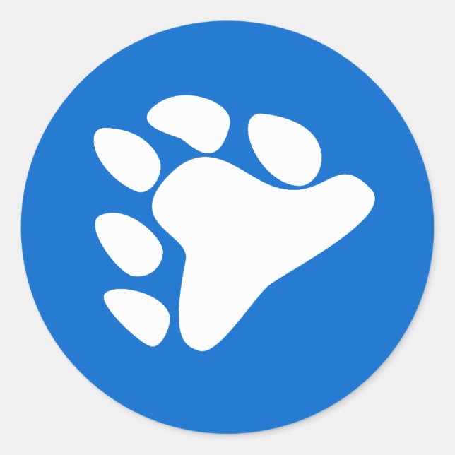 PEGATINA REDONDA SÍMBOLO BLANCO DE LA PARED DE OSO (Anverso)