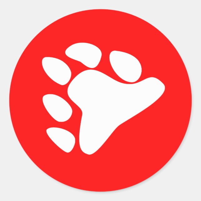 PEGATINA REDONDA SÍMBOLO BLANCO DE LA PARED DE OSO (Anverso)