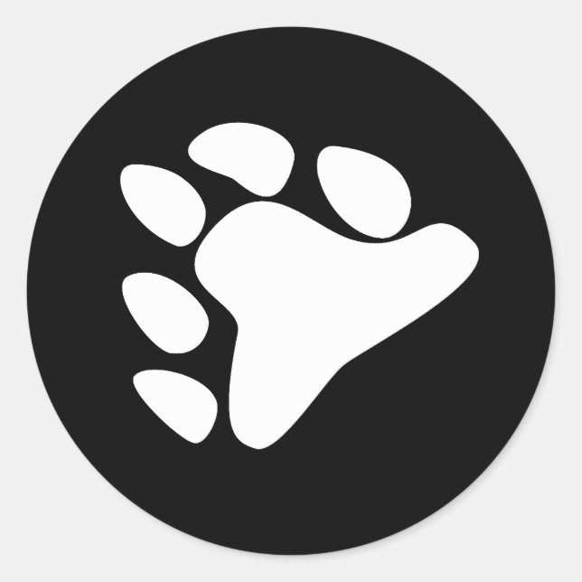 PEGATINA REDONDA SÍMBOLO BLANCO DE LA PARED DE OSO (Anverso)