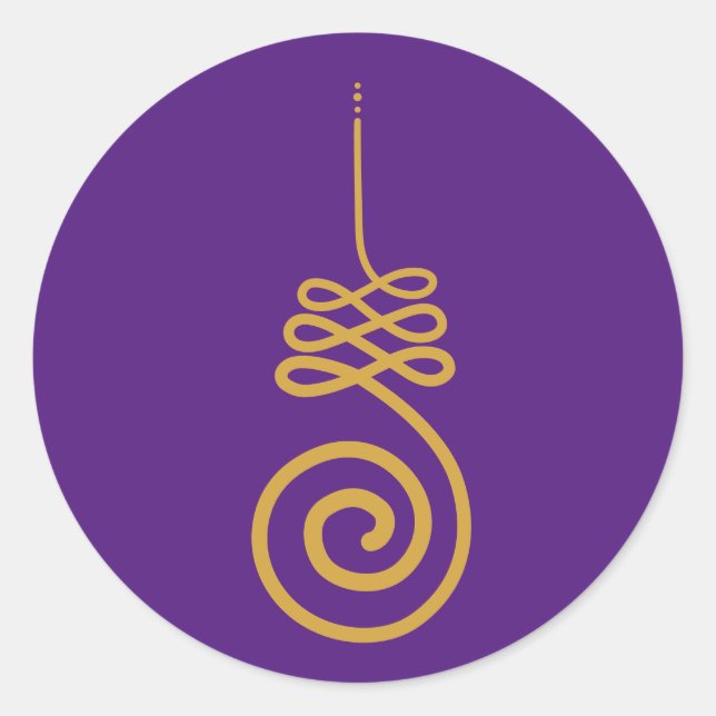 Pegatina Redonda Símbolo budista unaloma (Anverso)