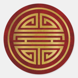 Pegatina Redonda Símbolo chino de longevidad