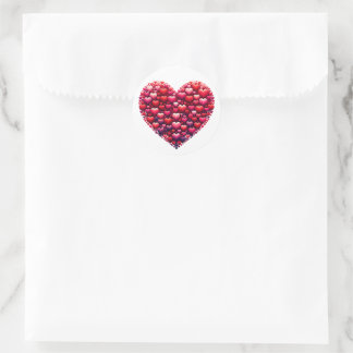 Pegatina Redonda Símbolo clásico de amor al corazón rojo