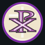 Pegatina Redonda Símbolo cristiano<br><div class="desc">Símbolo cristiano</div>