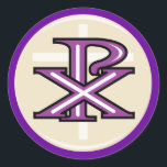 Pegatina Redonda Símbolo cristiano<br><div class="desc">Símbolo cristiano</div>