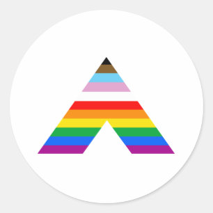 Pegatina Redonda Símbolo de aliado LGBTQ POC