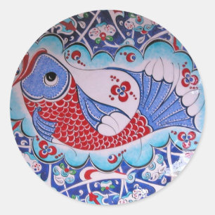 Pegatina Redonda Símbolo de arte Fortune / Tile