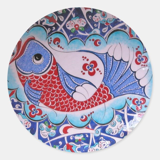 Pegatina Redonda Símbolo de arte Fortune / Tile (Anverso)