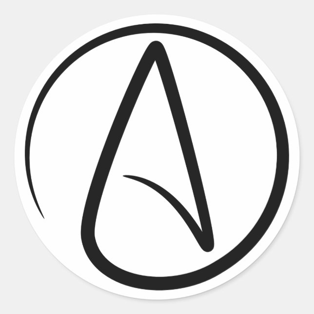 Pegatina Redonda Símbolo de ateísmo - Rótulo ateo (Anverso)