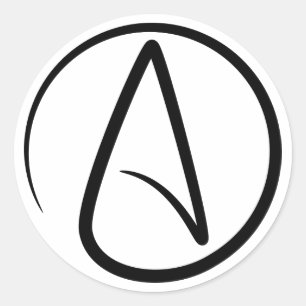 Pegatina Redonda Símbolo de ateísmo - Signo ateo