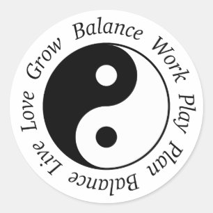 Pegatina Redonda Símbolo de Balance Yin Yang