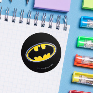 Pegatina Redonda Símbolo de Batman   Logotipo Clásico